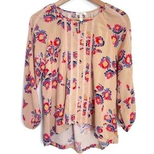 Matilda Jane Kaia Peasant Top - Bright Floral Long Sleeve Boho Top